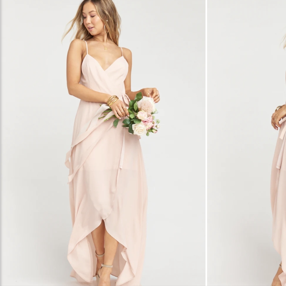 NWT Show Me Your Mumu | Meghan Dress Wrap Blush Pale Pink XL Wedding
